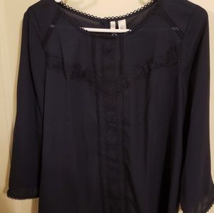Lauren Conrad Navy Blue Blouse